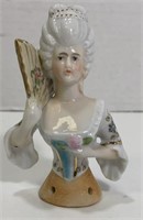 Vintage German Half Doll Wig Ceramic