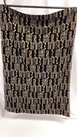 Velvet Synthetic Fabric Black And Gold