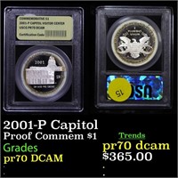2001-P Capitol Proof Commem $1 Graded GEM++ Proof
