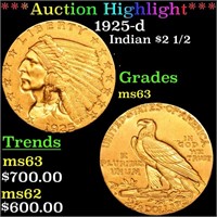 *Highlight* 1925-d Indian $2 1/2 Grades Select Unc