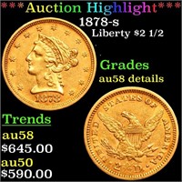 *Highlight* 1878-s Liberty $2 1/2 Grades au detail
