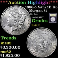 *Highlight* 1886-o Vam 1B R5 Morgan $1 Graded Sele