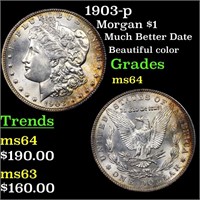 1903-p Morgan $1 Grades Choice Unc