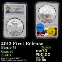 2013 First Release Eagle $1 Graded ms70