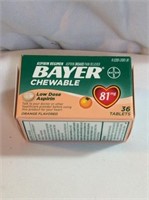 Bayer  chewable low-dose aspirin 36 tablets