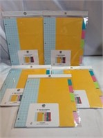 5  packs of five tab dividers color block