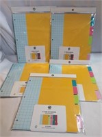 Five packs five tab dividers color block