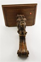Lot #1519 - Antique Carved Oak wall shelf with