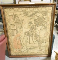 Lot #1525 - Large framed antique tapestry 46”