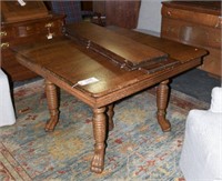 Lot #1598 - Antique Oak square top dining table