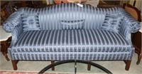 Lot #1611 - Camelback blue upholstered sofa