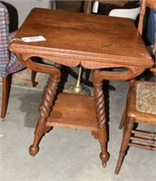 Lot #1617 - Antique Oak two tier parlor table