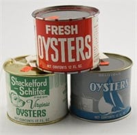Lot #1658 - (3) 12fl oz oyster tins Shackelford