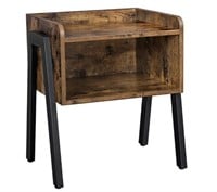 Industrial Wood End Table Stackable