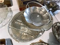 Aluminum And Glass Serving Trays