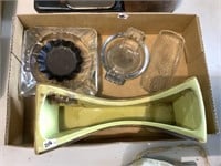 Vintage Glass Ashtrays Planter Butter Dish No Lid