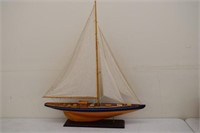 Large Wooden Sailboat Model