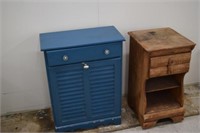 Wooden Night Stand & Hamper w/ Drawer