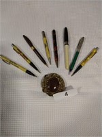 Belt Buckle & Vintage Ink Pens