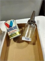 Vintage Valvoline Oil Can & Glass Oiler