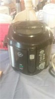 Crofton stainless and black deep fryer with basket