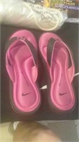 Nike pink and black sandals size 8
