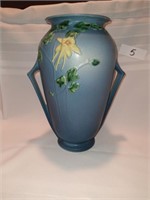 Roseville Blue Columbine Vase Pottery