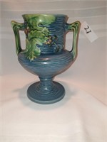 Roseville Blue Bushberry Vase Pottery