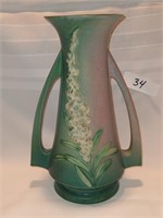 Roseville Green Foxglove Vase Pottery