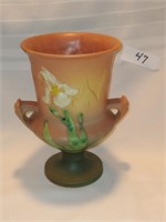Roseville Pink Iris Vase Pottery
