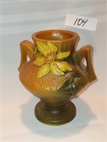 Roseville Brown Clematis Vase Pottery