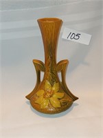 Roseville Brown Clematis Bud Vase Pottery