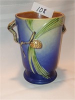 Roseville Blue Pine Cone Vase Pottery