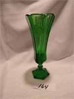 Fostoria Coin Glass Bud Vase - Emerald