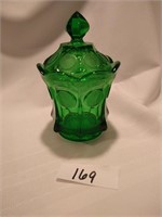 Fostoria Coin Glass Candy Jar with Cover -