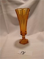 Fostoria Coin Glass Bud Vase - Amber