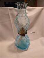 Fostoria Coin Glass Coach Lamp - Blue