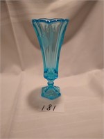 Fostoria Coin Glass Bud Vase- Blue