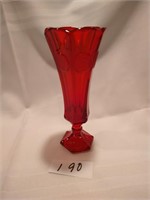 Fostoria Coin Glass Bud Vase - Ruby