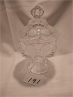 Fostoria Coin Glass Wedding Bowl with Lid - Clear