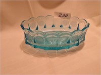 Fostoria Coin Glass Oval Bowl - Blue