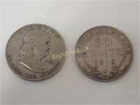 1951 Liberty Bell Half Dollar & Nfld 1918 Coin