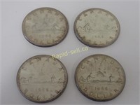 Four 1966 Silver Canadian Dollars