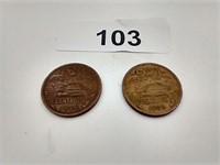 1944 (20 Centavos) + 1968 (20 Centavos) Coins