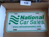 National Car Rental Sales License Plate