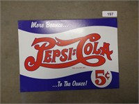 Repop Pepsi Cola 5 cent Tin Sign