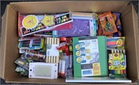 Box Lot of new school supplies