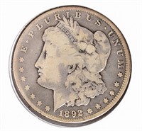 Coin 1892-CC Morgan Silver Dollar - Rare!