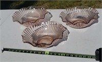 Pink Depression Serving Bowls one chipped