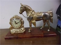 Brass Horse with Clock
